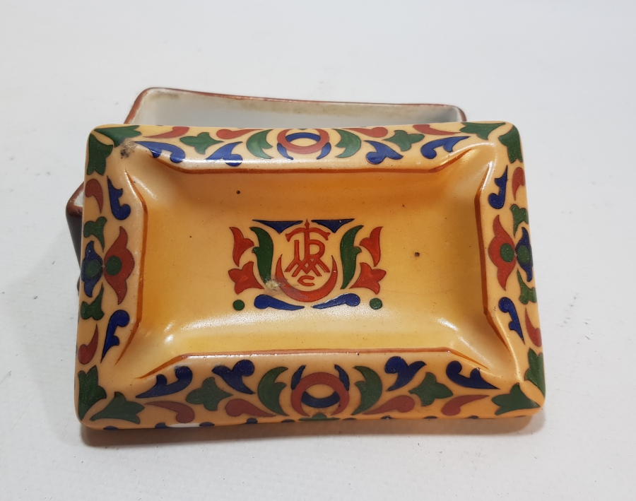 CONSTANTINOPLE - OSMANLI DÖNEMİ TURMAC PORSELEN SİGARALIK VE KÜL TABLASI