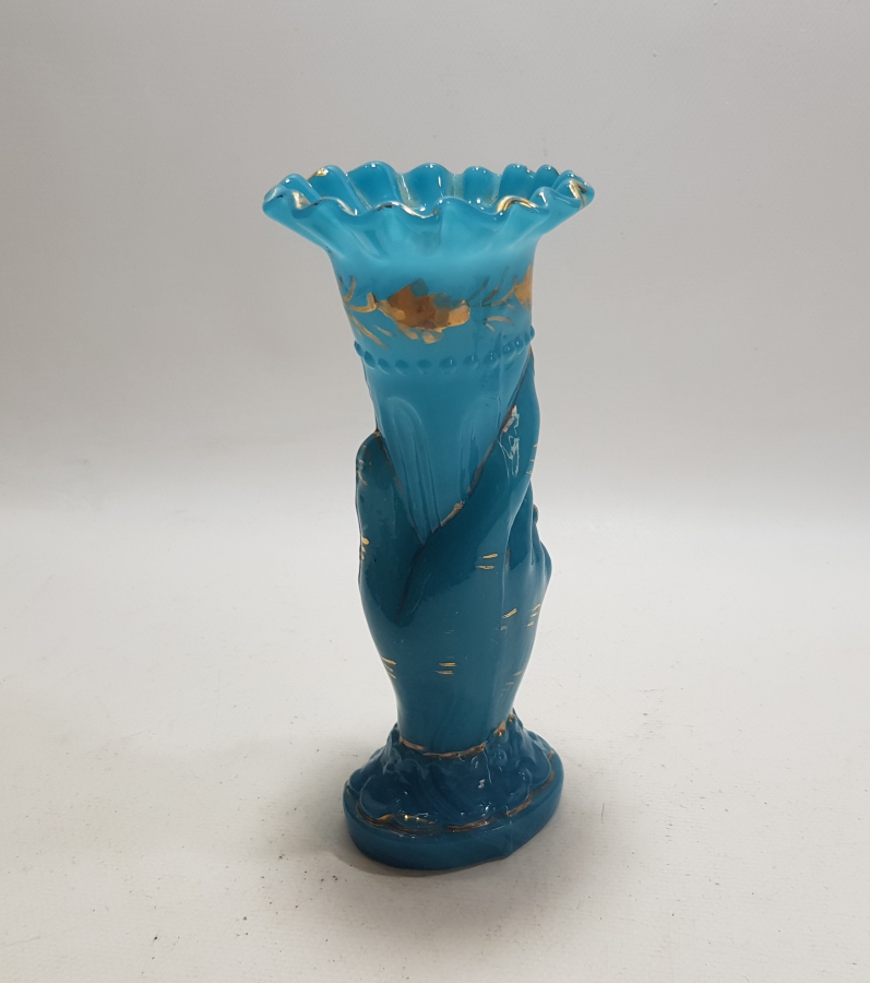 OSMANLI DÖNEMİ EL FORMLU ÇOK NADİR KOPARMA OPAL VAZO