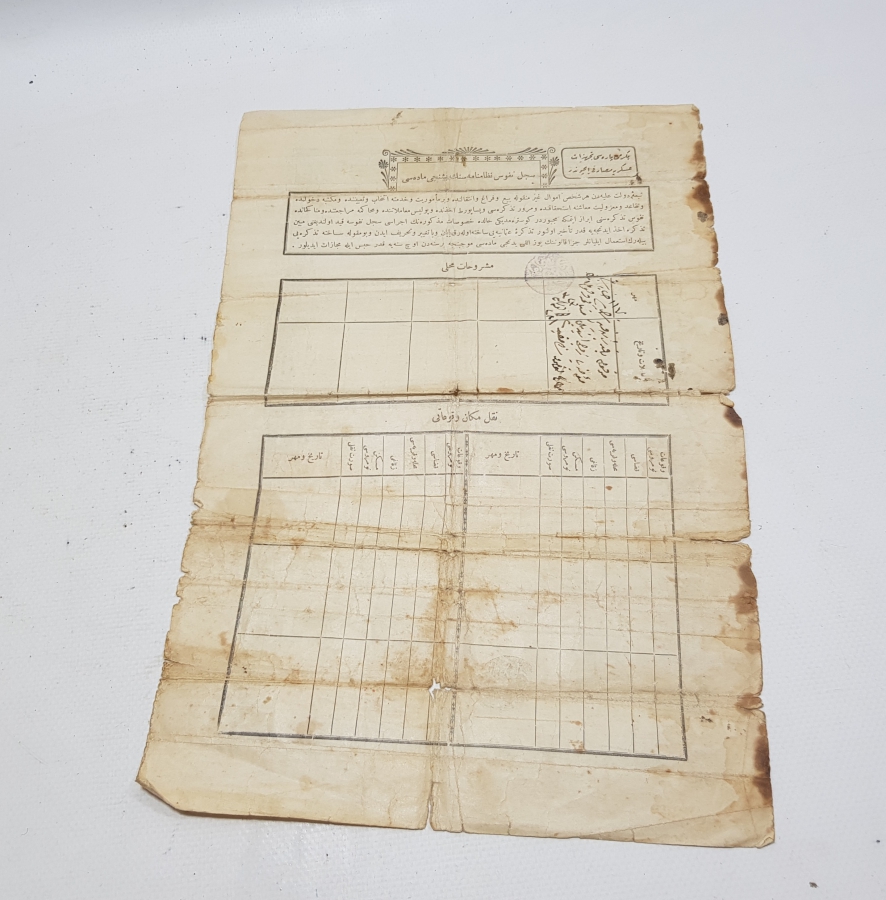 OSMANLI DEVLETİNİN İLK NÜFUS KAĞIDI