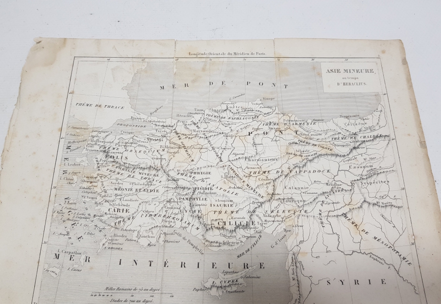 1840'LIYILLAR ANTİK YUNAN DÖNEMİ ANADOLU HARİTASI GRAVÜR