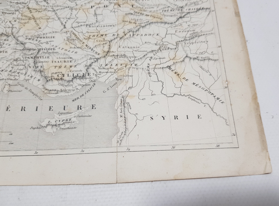 1840'LIYILLAR ANTİK YUNAN DÖNEMİ ANADOLU HARİTASI GRAVÜR