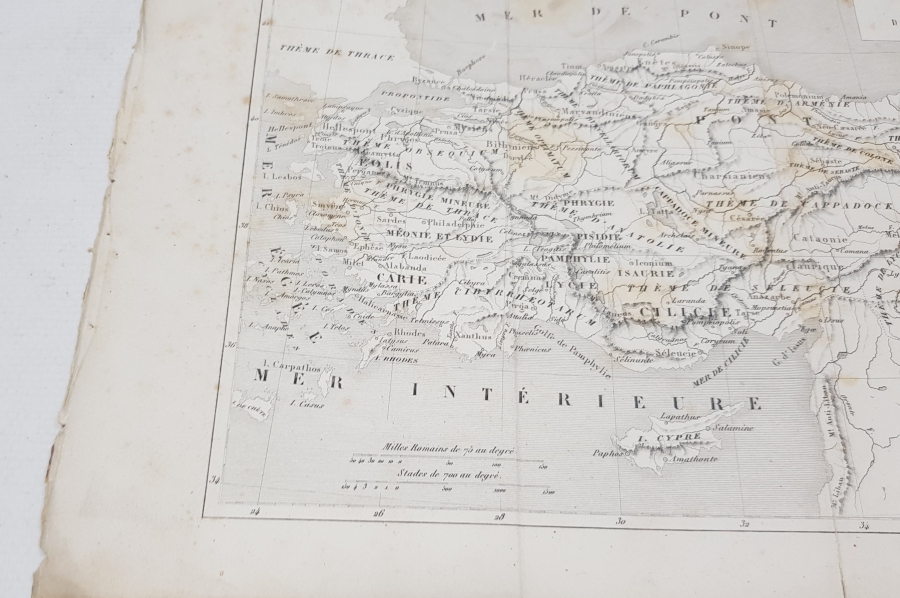 1840'LIYILLAR ANTİK YUNAN DÖNEMİ ANADOLU HARİTASI GRAVÜR