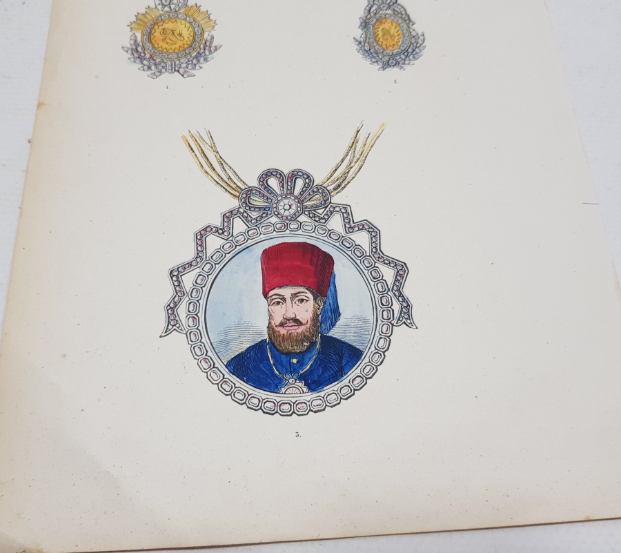 OSMANLI DÖNEMİ PADİŞAH VE OSMANLI NİŞANLARI KONULU GRAVÜR