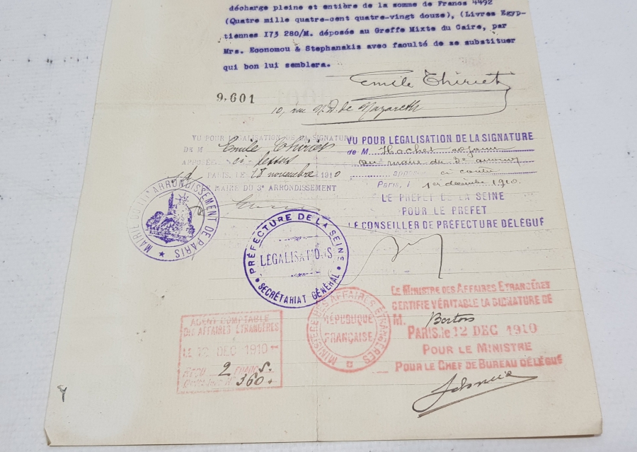 OSMANLI HARİCİYE PULLU DEĞERLİ EVRAK