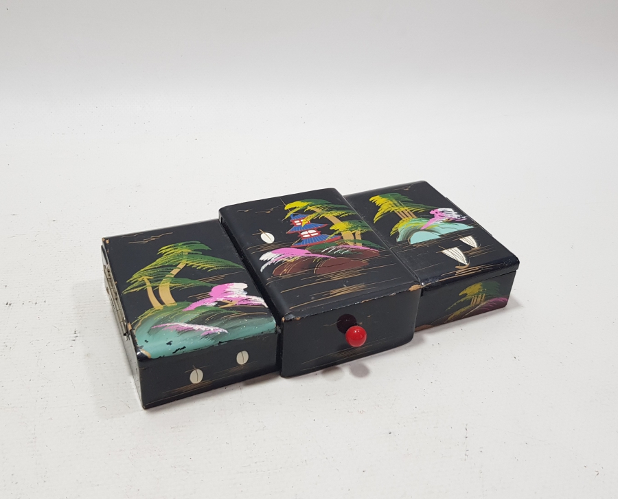 ANTİKA PAPIER MACHE JAPON MÜCEVHER KUTUSU