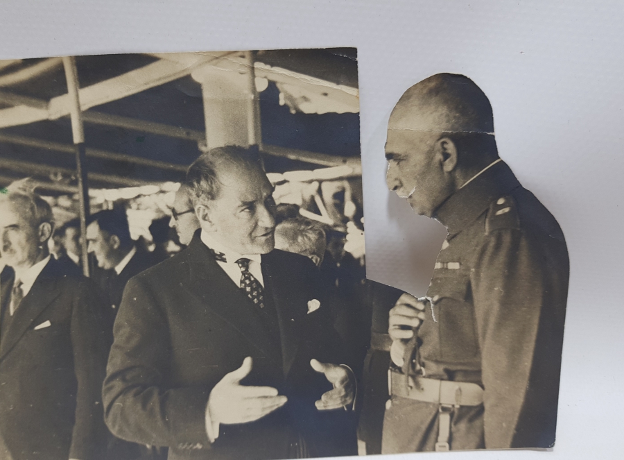 ATATÜRK VE İRAN ŞAHI RIZA PEHLEVİ ORJİNAL FOTOĞRAF