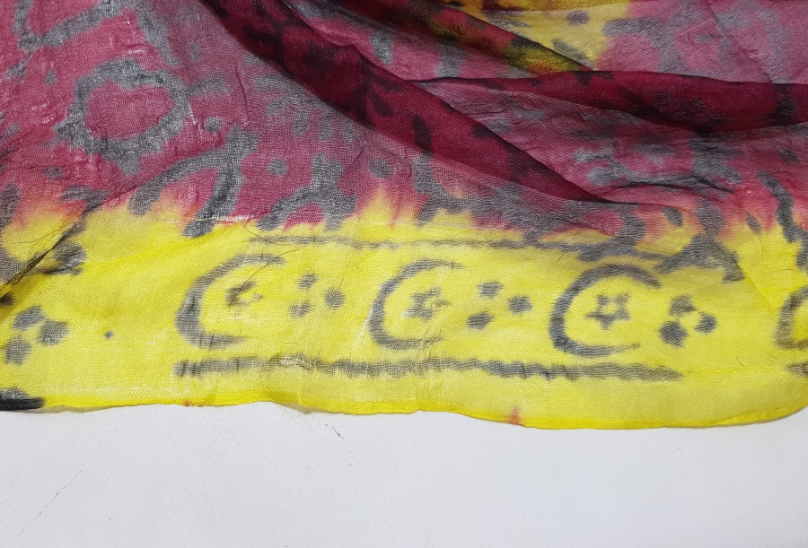 OSMANLI DÖNEMİ AY YILDIZLI İPEK BAŞ ÖRTÜSÜ - BÜRÜMCÜK