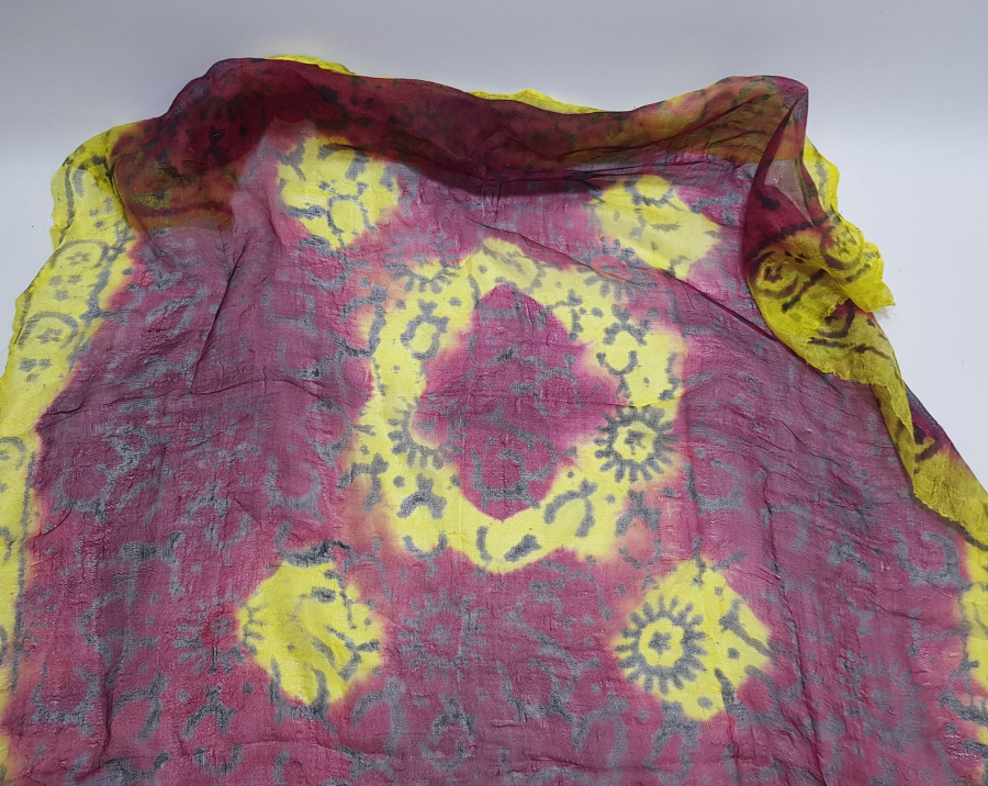 OSMANLI DÖNEMİ AY YILDIZLI İPEK BAŞ ÖRTÜSÜ - BÜRÜMCÜK