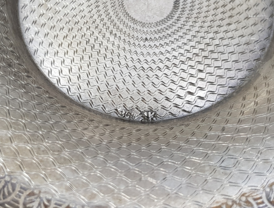 OSMANLI DÖNEMİ AZNAVUR İŞÇİLİKLİ GÜMÜŞ ÇAY TABAĞI