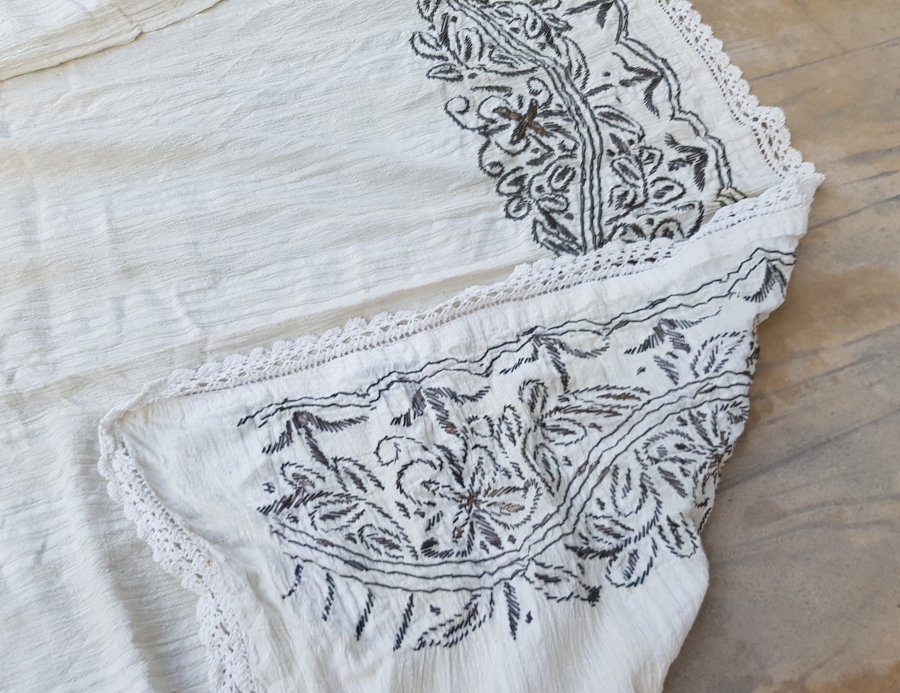 OSMANLI DÖNEMİ TEL KIRMA İŞLEMELİ KAPI ÜSTÜ ÖRTÜSÜ - HAVLU