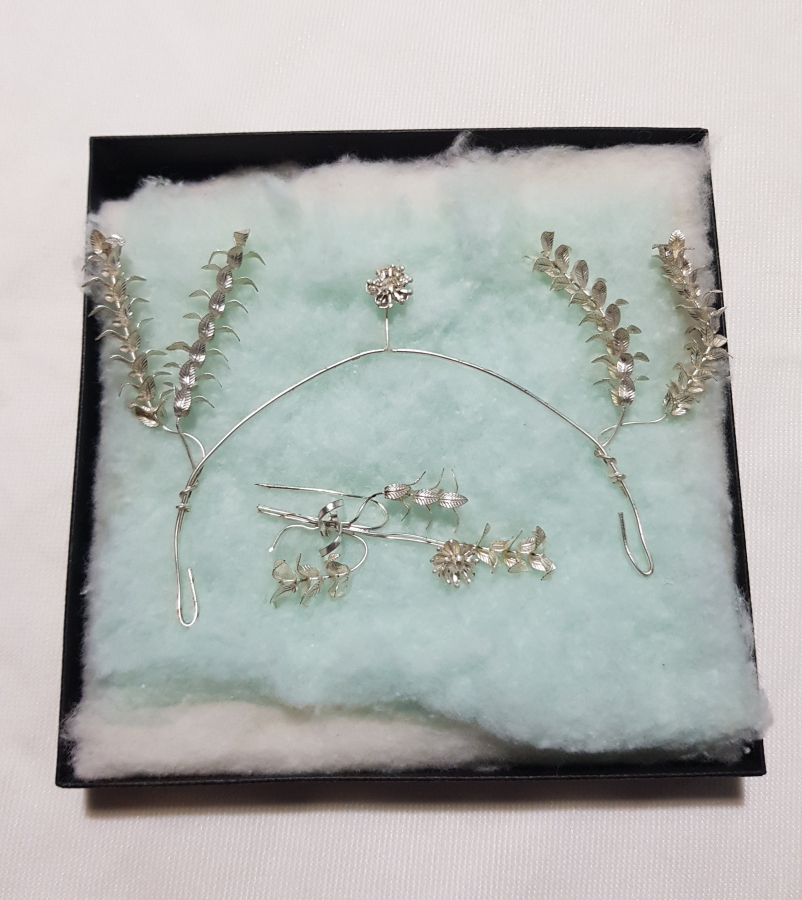 OSMANLI DÖNEMİ GÜMÜŞ GELİN TACI VE BROŞ