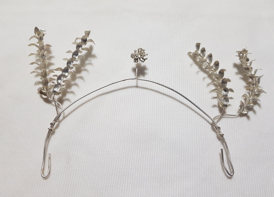 OSMANLI DÖNEMİ GÜMÜŞ GELİN TACI VE BROŞ