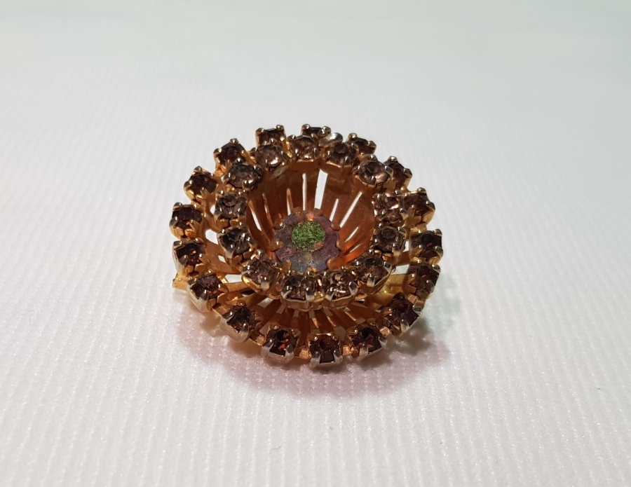 DOĞAL TAŞLARLA SÜSLÜ ANTİKA BROŞ