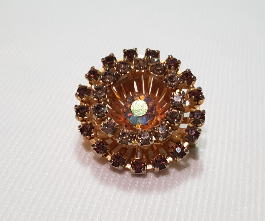 DOĞAL TAŞLARLA SÜSLÜ ANTİKA BROŞ