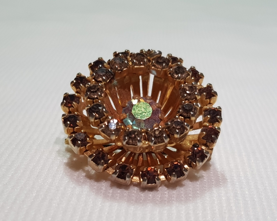 DOĞAL TAŞLARLA SÜSLÜ ANTİKA BROŞ