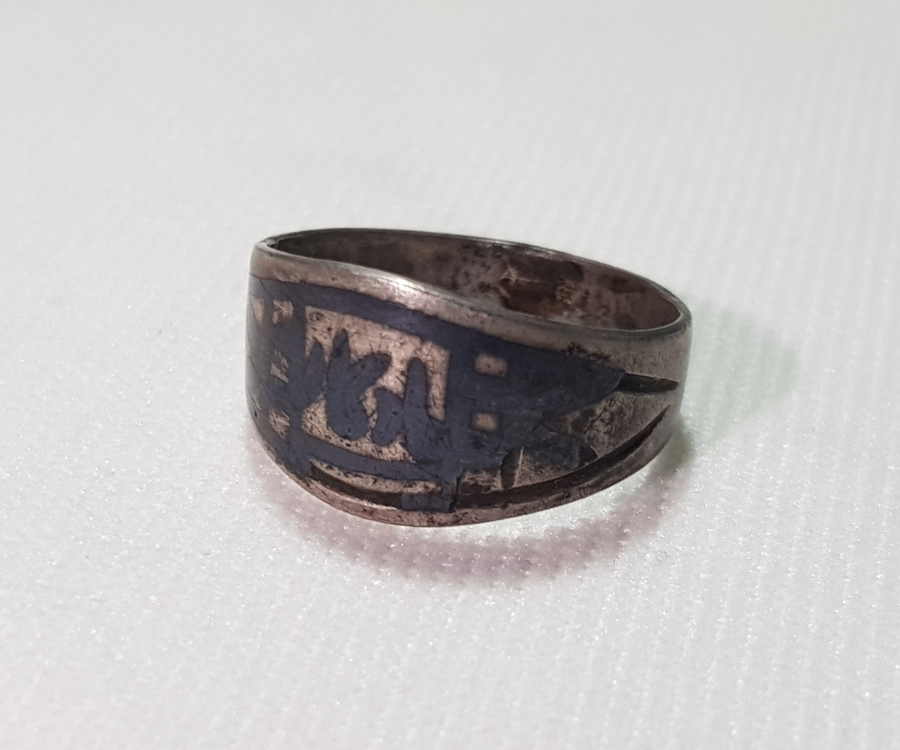 OSMANLICA YADİGAR YAZILI SAVATLI GÜMÜŞ YÜZÜK