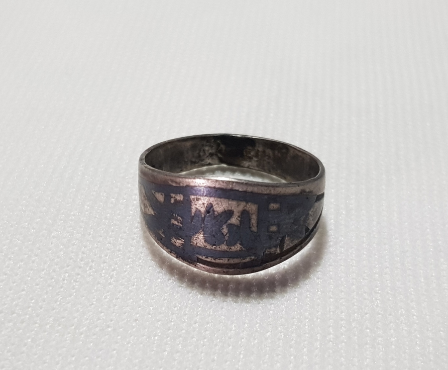 OSMANLICA YADİGAR YAZILI SAVATLI GÜMÜŞ YÜZÜK