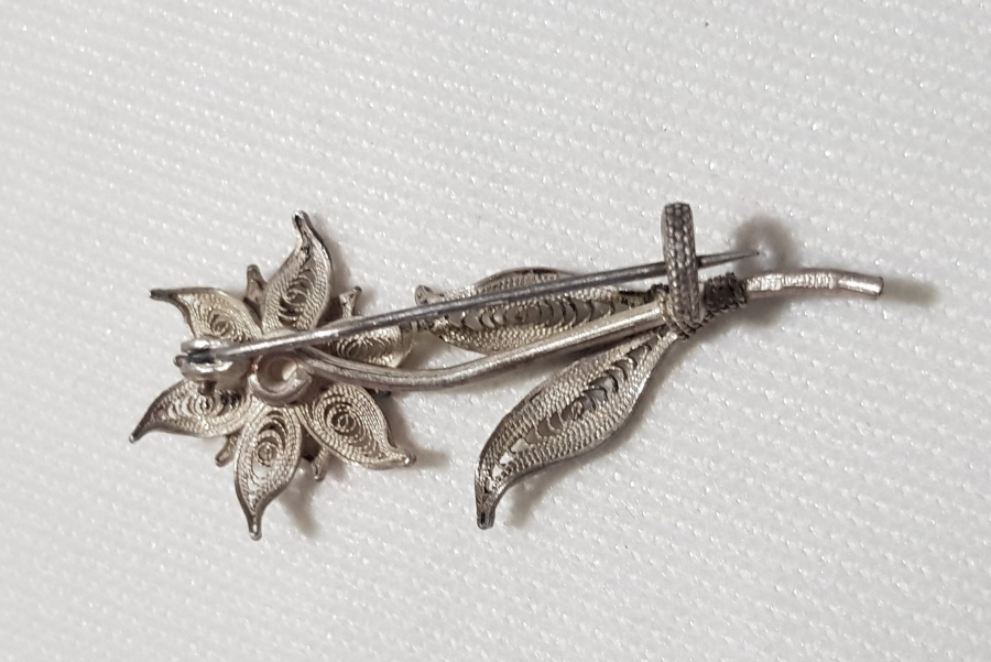 OSMANLI DÖNEMİ TELKARİ GÜMÜŞ BROŞ