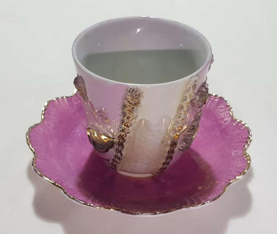 OSMANLICA DAMGALI SARAY İŞİ ÇOK NADİR FİNCAN