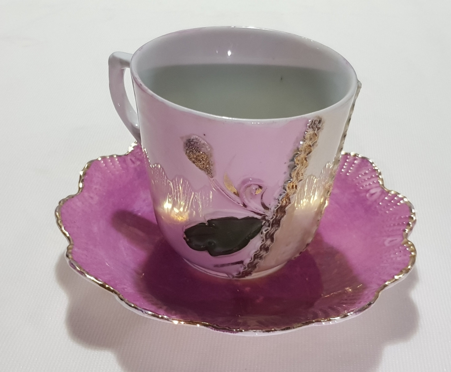 OSMANLICA DAMGALI SARAY İŞİ ÇOK NADİR FİNCAN