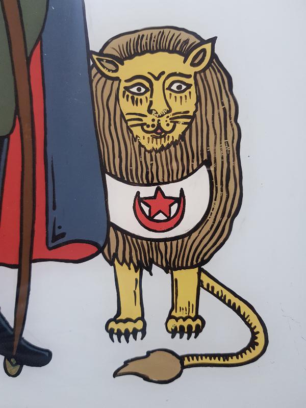 ANTİKA OSMANLICA YAZILI CAM ALTI MUSTAFA KEMAL ATATÜRK TABLOSU