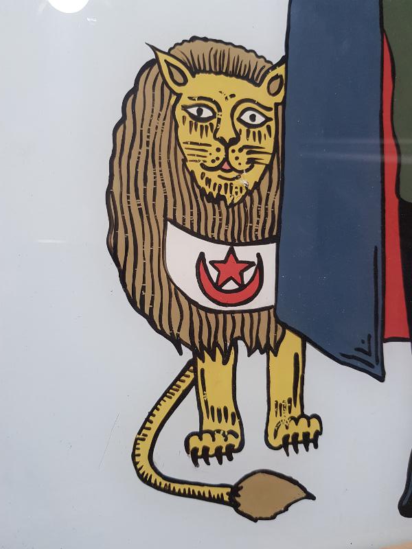 ANTİKA OSMANLICA YAZILI CAM ALTI MUSTAFA KEMAL ATATÜRK TABLOSU