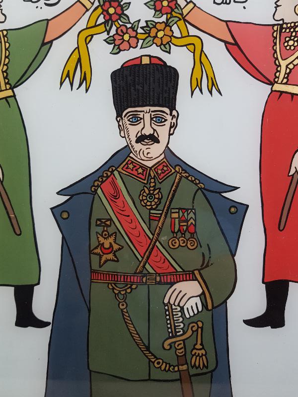 ANTİKA OSMANLICA YAZILI CAM ALTI MUSTAFA KEMAL ATATÜRK TABLOSU