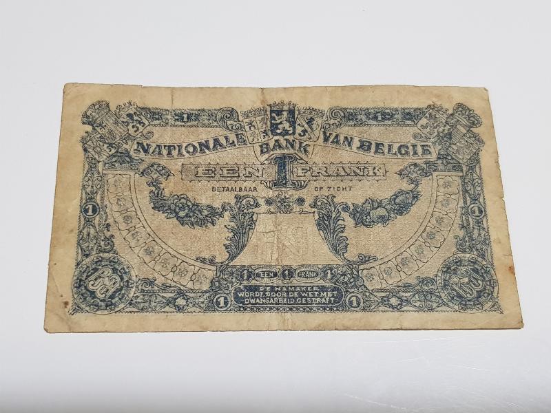 1920 TARİHLİ BELÇİKA 1 FRANK KAĞIT PARA - ÇOK NADİR