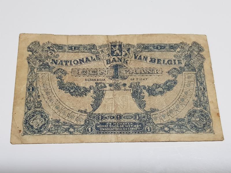 1920 TARİHLİ BELÇİKA 1 FRANK KAĞIT PARA - ÇOK NADİR