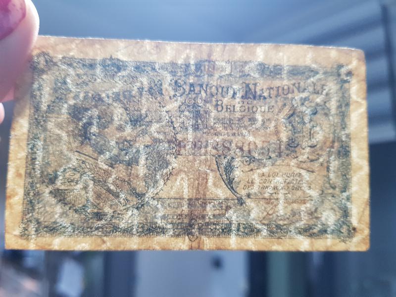 1920 TARİHLİ BELÇİKA 1 FRANK KAĞIT PARA - ÇOK NADİR