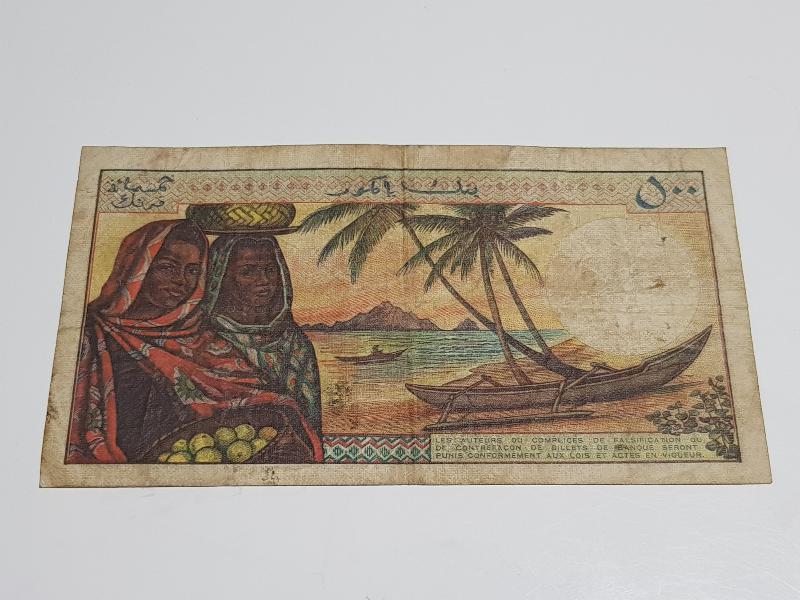 DÜNYANIN EN GÜZEL KAĞIT PARALARINDAN KOMOR ADALARI 500 FRANK