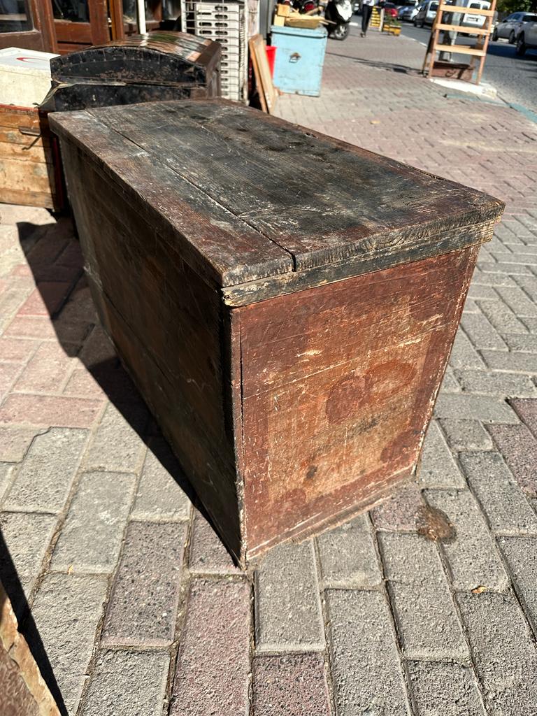 OSMANLI DEVLET ARMALI VE AY YILDILARLA SÜSLÜ GELİN ÇEYİZ SANDIĞI