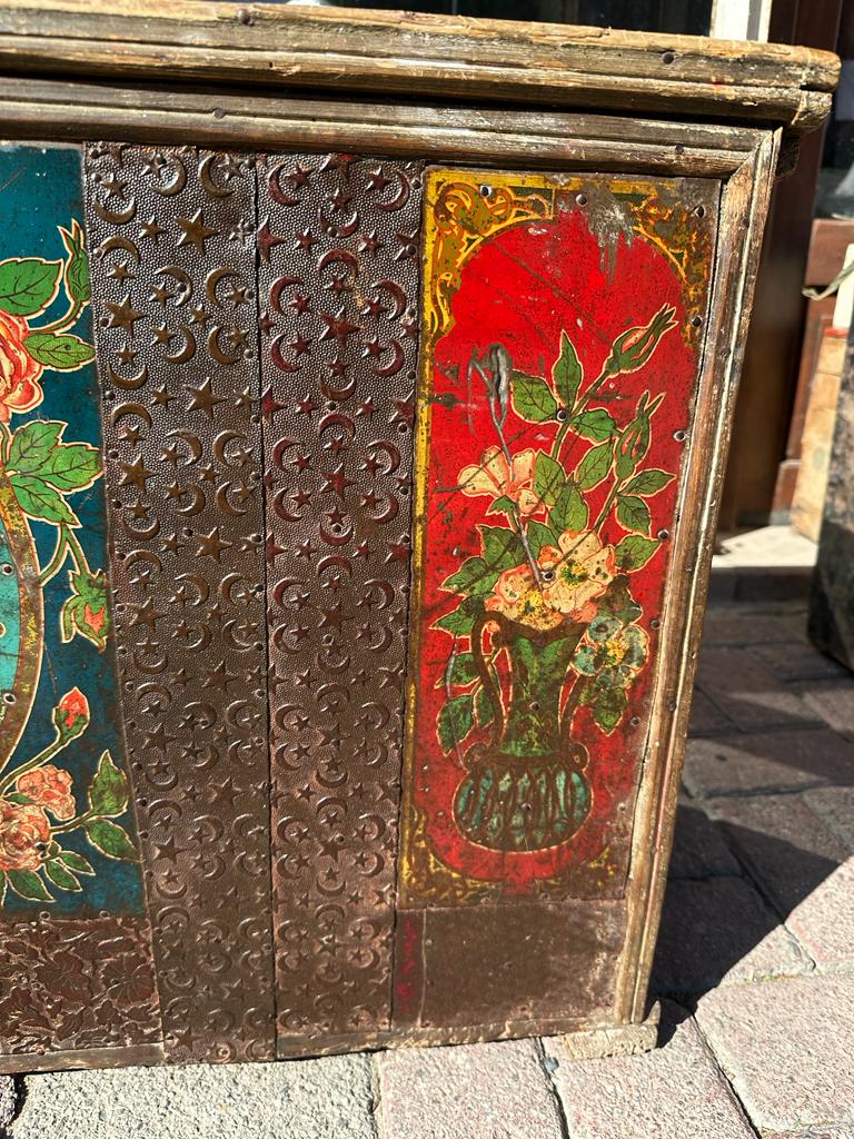 OSMANLI DEVLET ARMALI VE AY YILDILARLA SÜSLÜ GELİN ÇEYİZ SANDIĞI