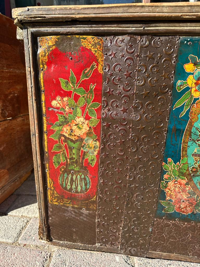 OSMANLI DEVLET ARMALI VE AY YILDILARLA SÜSLÜ GELİN ÇEYİZ SANDIĞI