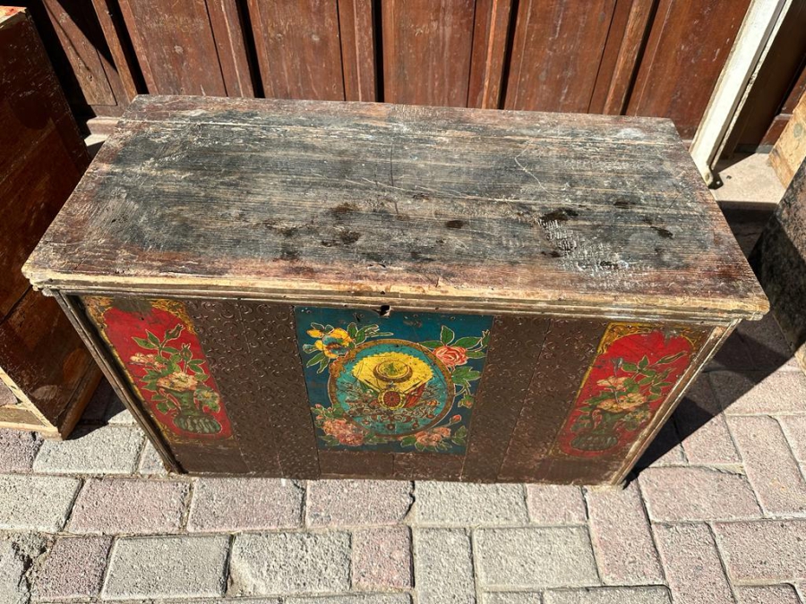 OSMANLI DEVLET ARMALI VE AY YILDILARLA SÜSLÜ GELİN ÇEYİZ SANDIĞI