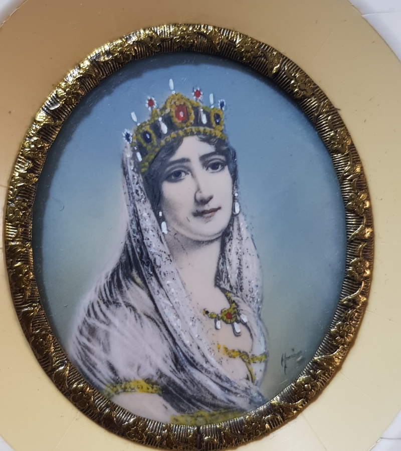 1850'LERDEN FİL DİŞİ ÇERÇEVELİ EL YAPIMI RESİM