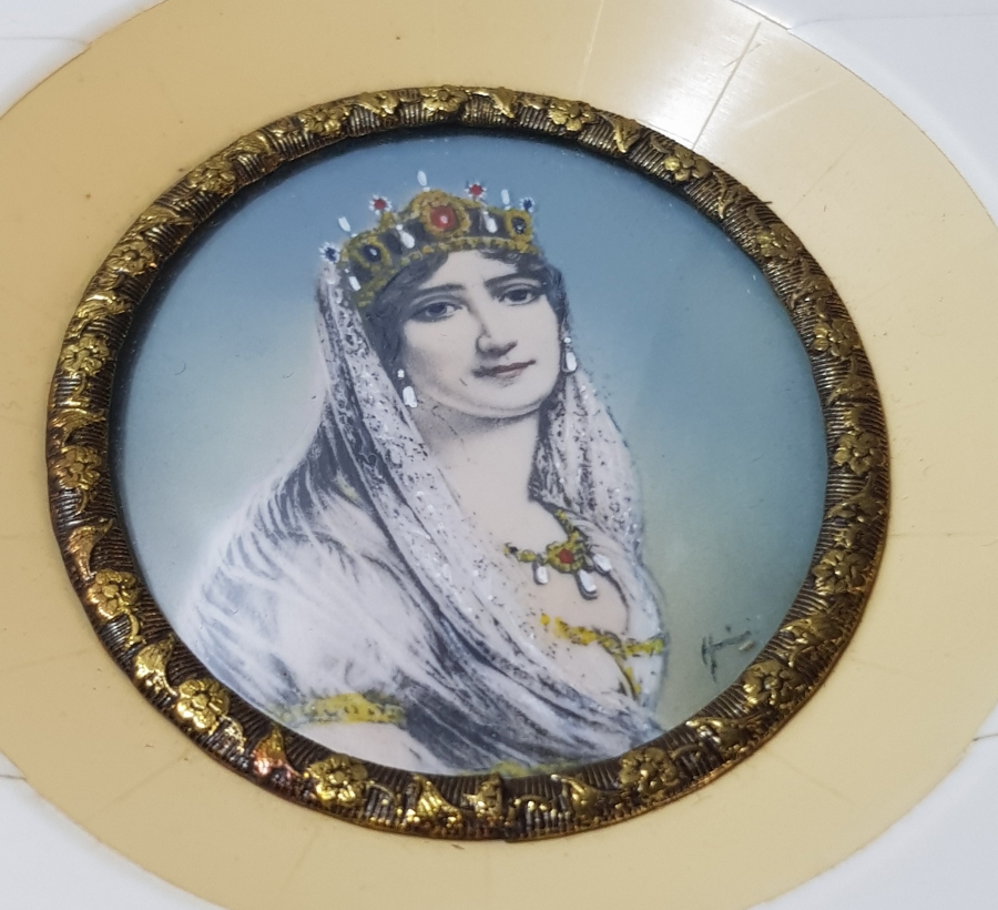 1850'LERDEN FİL DİŞİ ÇERÇEVELİ EL YAPIMI RESİM