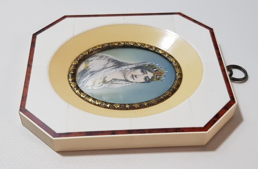 1850'LERDEN FİL DİŞİ ÇERÇEVELİ EL YAPIMI RESİM