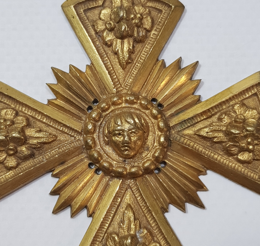 OSMANLI DÖNEMİ BÜYÜK BOY ALTIN KAPLAMA HAÇ