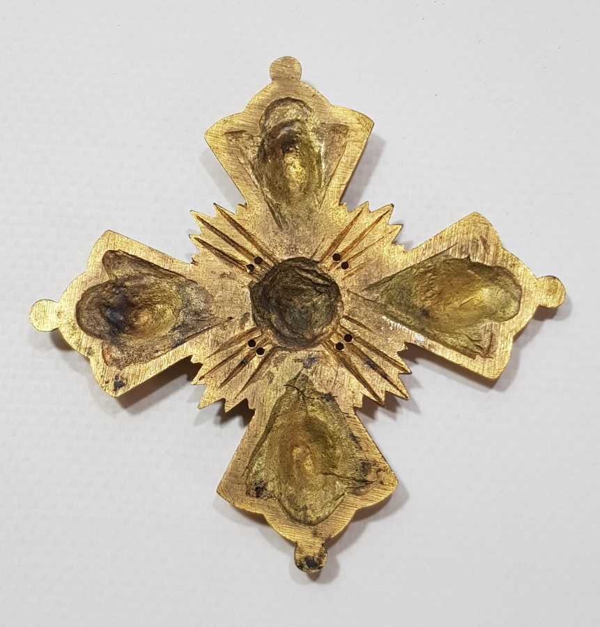 OSMANLI DÖNEMİ BÜYÜK BOY ALTIN KAPLAMA HAÇ