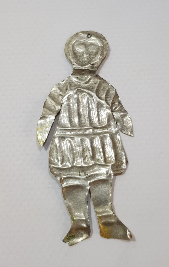 OSMANLI DÖNEMİ RUM İŞİ GÜMÜŞ KADIN FORMLU ADAKLIK