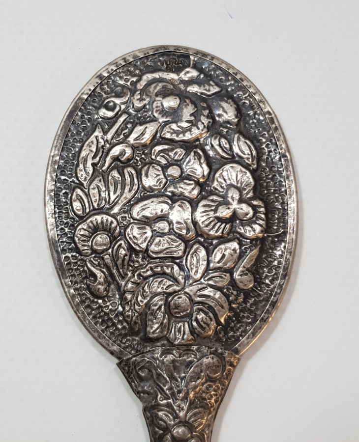 ANTİKA GÜMÜŞ EL AYNASI