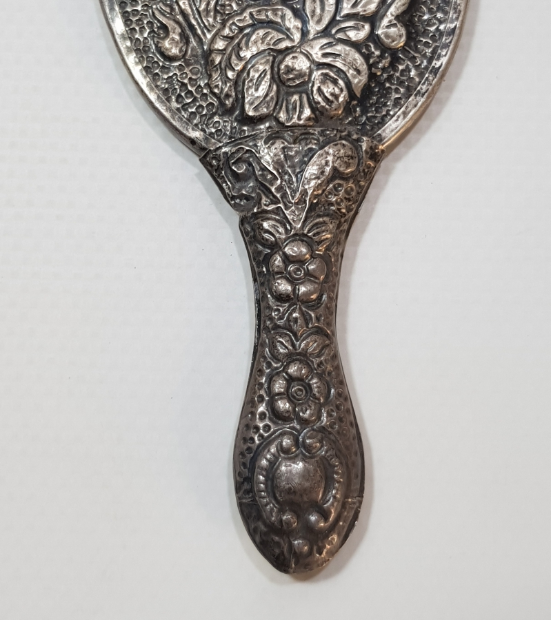 ANTİKA GÜMÜŞ EL AYNASI