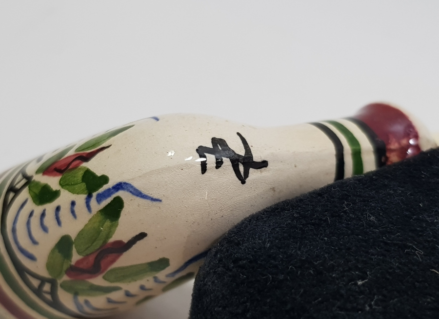 OSMANLI DÖNEMİ KÜTAHYA İŞİ EL BOYAMA USTA İMZALI PİPO