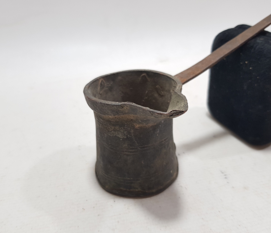 SIÇAN KUYRUĞU FORMLU OSMANLI DÖNEMİ EDİRNE İŞİ EL YAPIMI KAHVE CEZVESİ