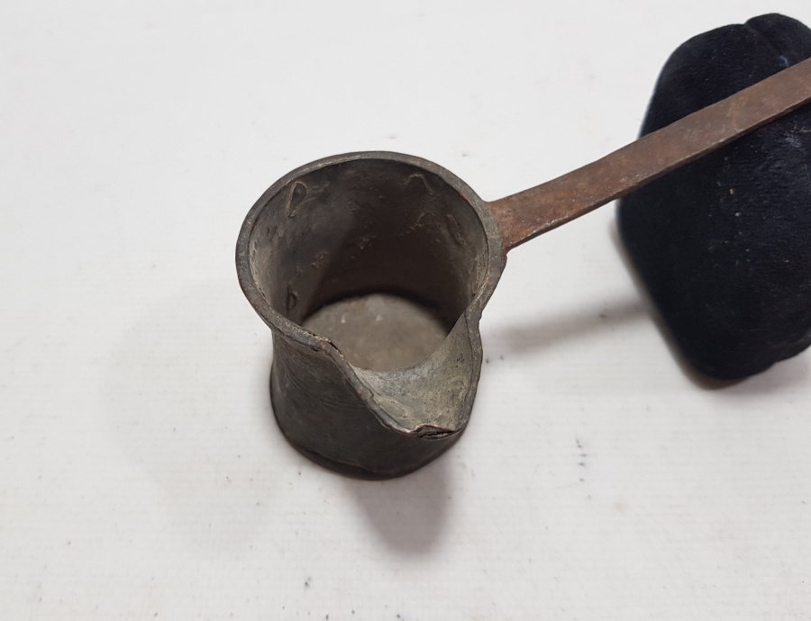 SIÇAN KUYRUĞU FORMLU OSMANLI DÖNEMİ EDİRNE İŞİ EL YAPIMI KAHVE CEZVESİ