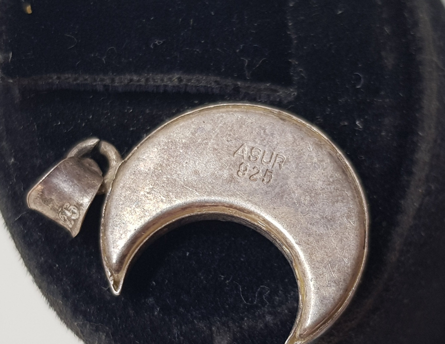 ÖZEL YAPIM ANTİKA GÜMÜŞ HİLAL FORMLU CEVŞEN-İ KEBİR