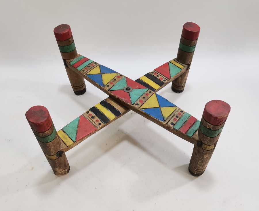 OSMANLI DÖNEMİ EL YAPIMI KÖK BOYALI AHŞAP SOFRA ALTI