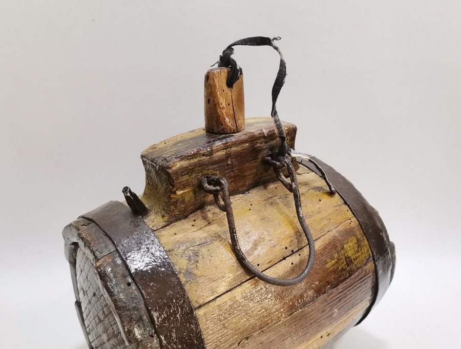 OSMANLI DÖNEMİ ÇOK NADİR AHŞAP GEMİ TOPU BARUTLUĞU - BARUT FIÇISI