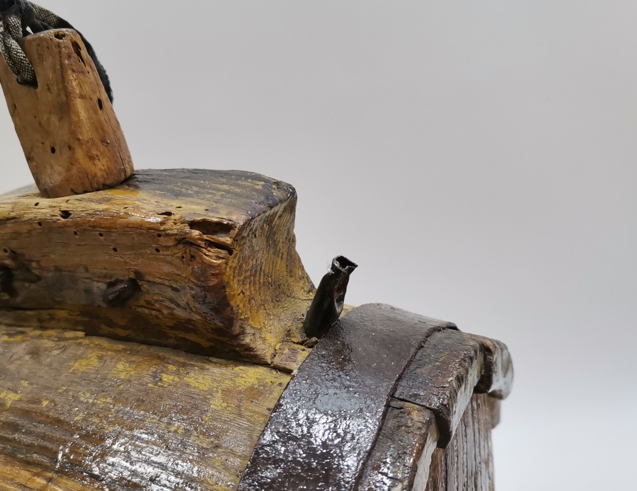 OSMANLI DÖNEMİ ÇOK NADİR AHŞAP GEMİ TOPU BARUTLUĞU - BARUT FIÇISI